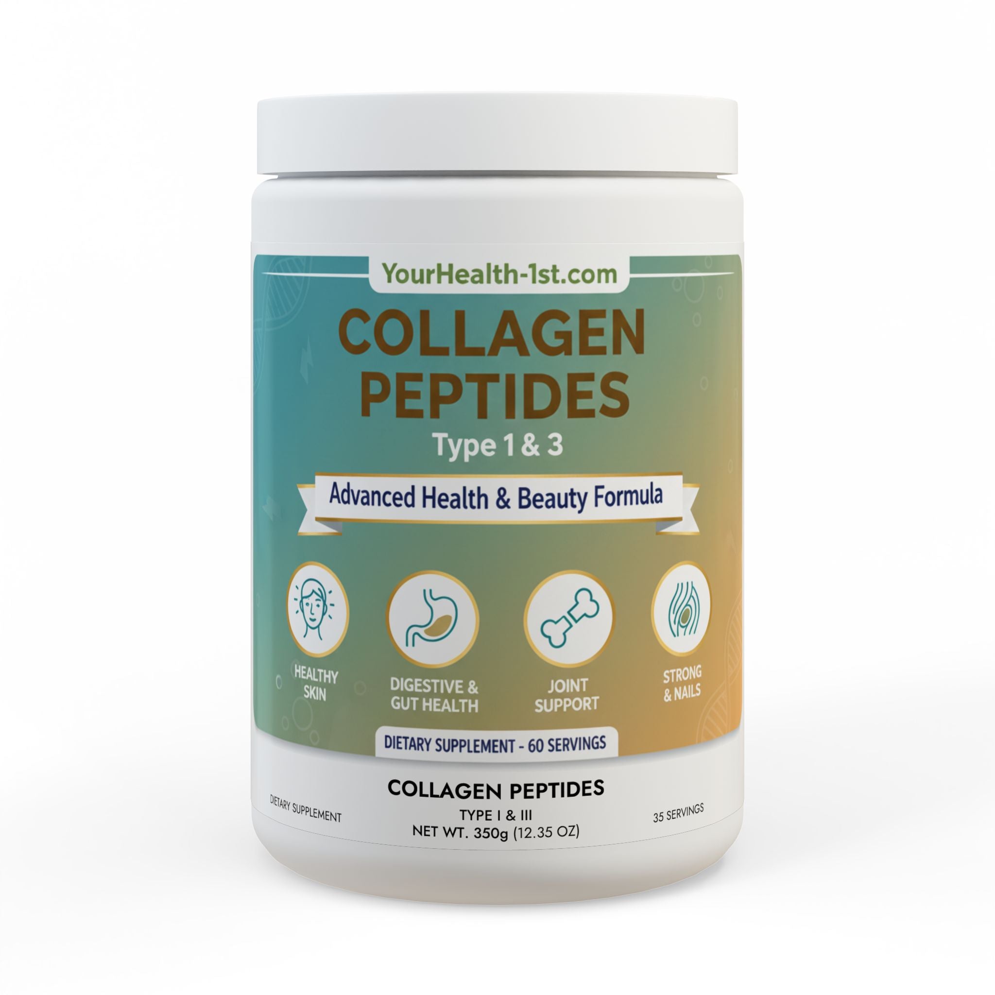 Collagen Peptides Type I & III Supplement (350g, 12.3oz)