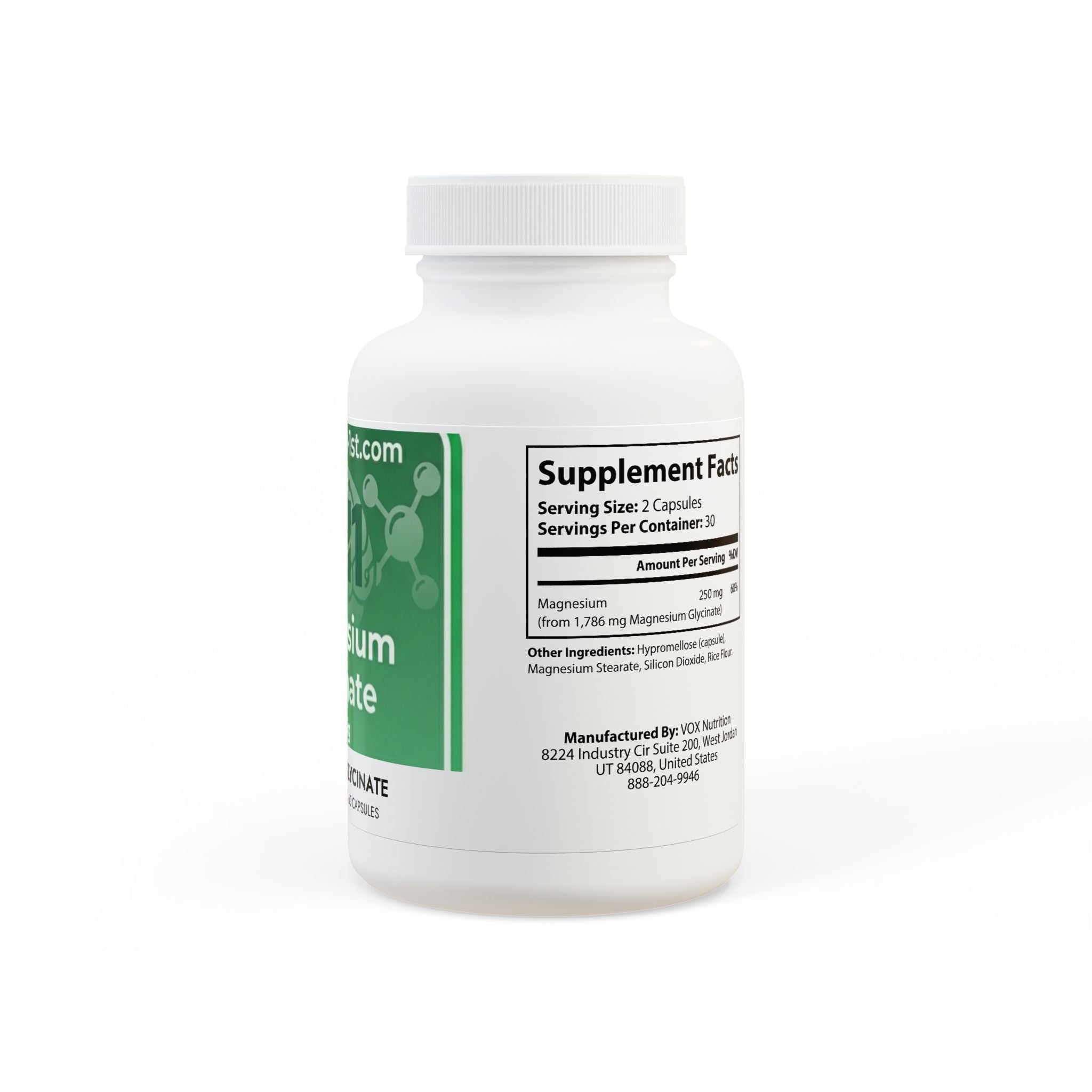 Magnesium Glycinate Supplement (60 Capsules)