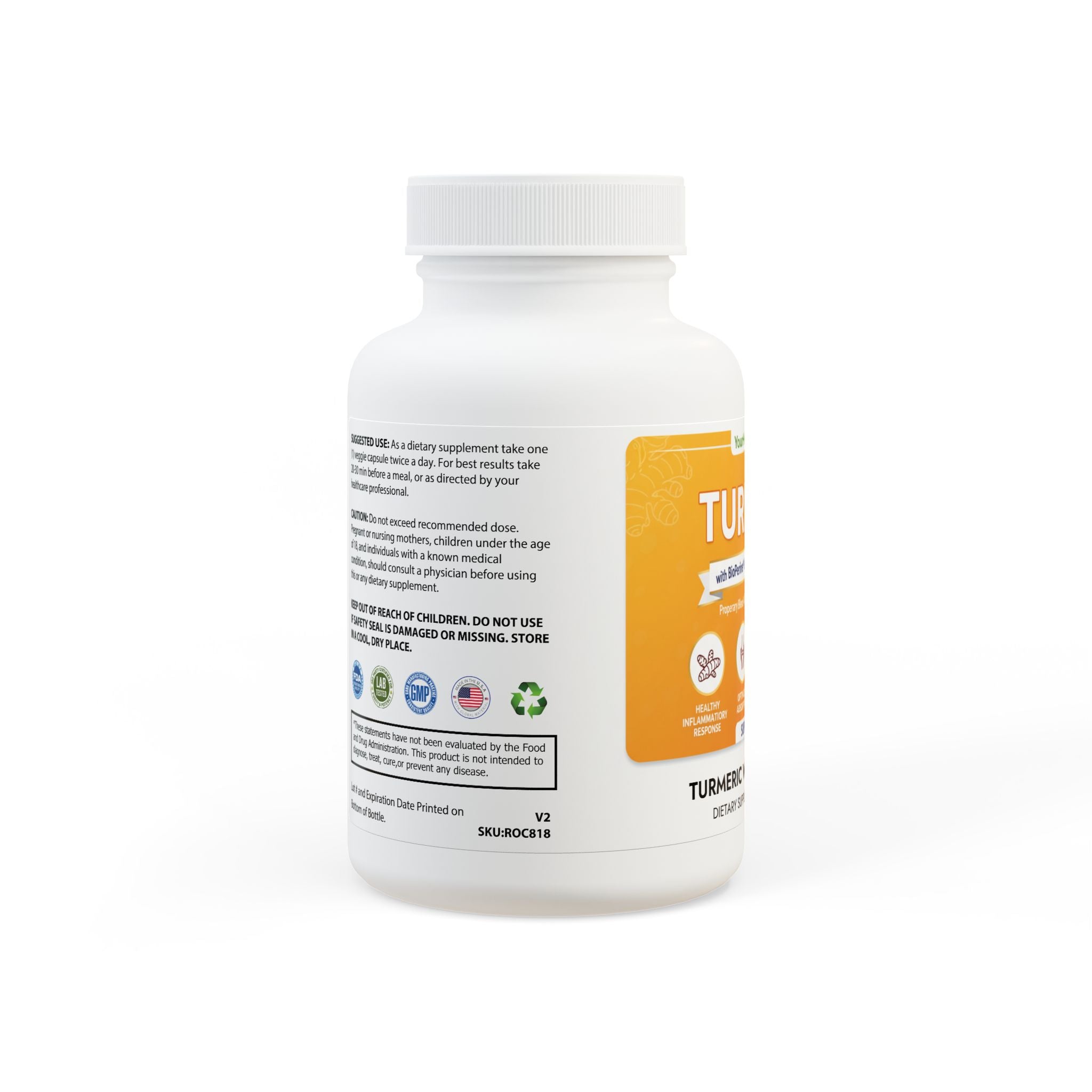 Turmeric with BioPerine® (Black Pepper Fruit Extract) Supplement (60 Capsules)