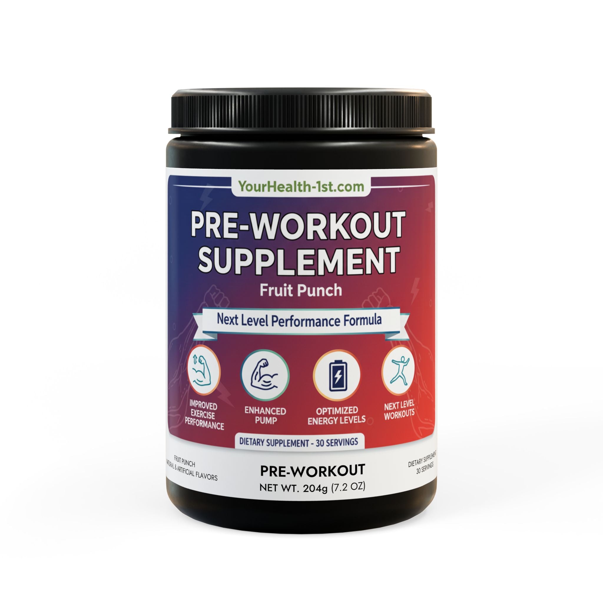 Pre-Workout Supplement, Fruit Punch (204g, 7.1oz)