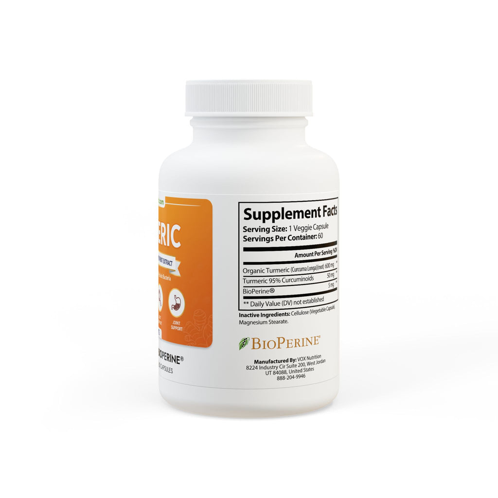 Turmeric with BioPerine® (Black Pepper Fruit Extract) Supplement (60 Capsules)