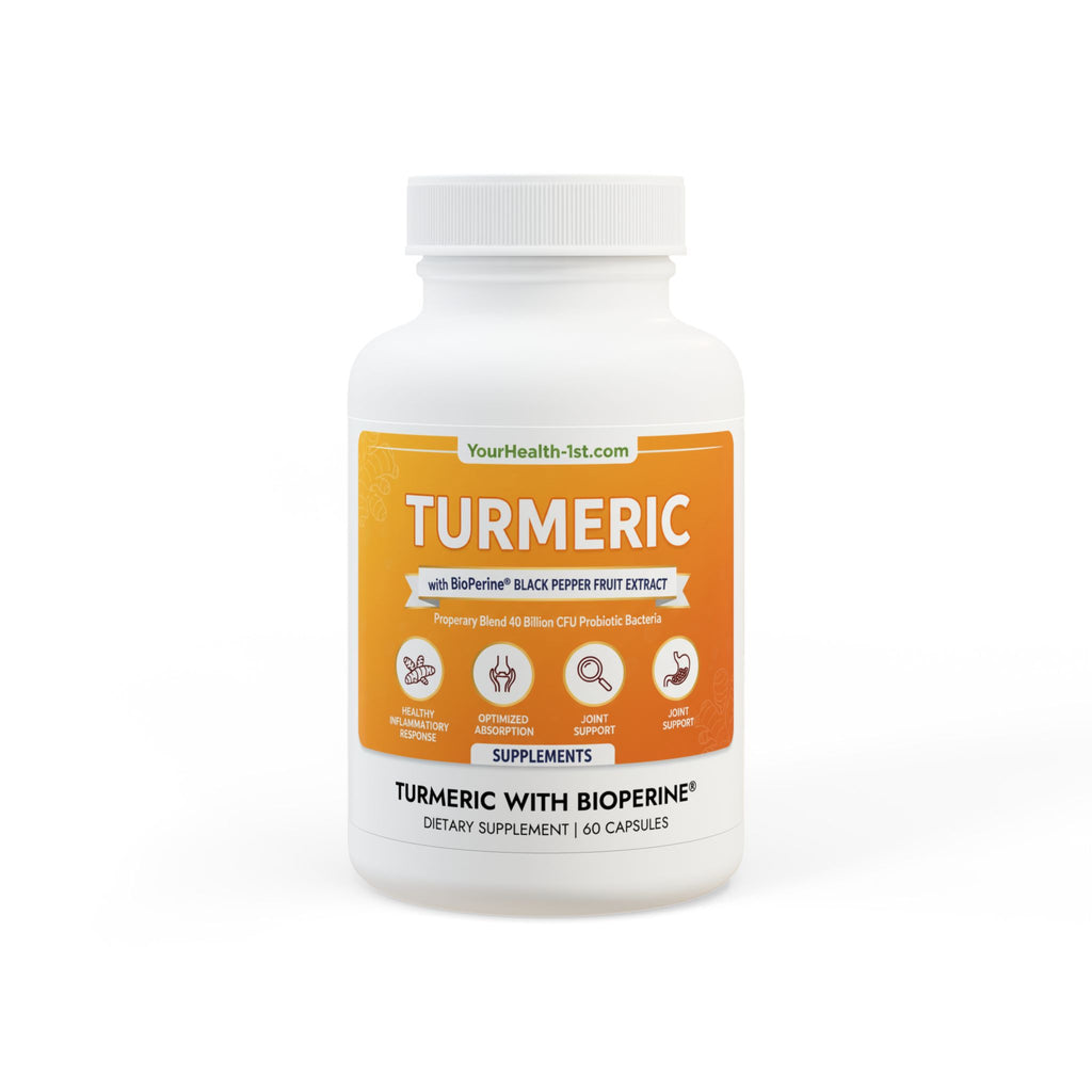 Turmeric with BioPerine® (Black Pepper Fruit Extract) Supplement (60 Capsules)